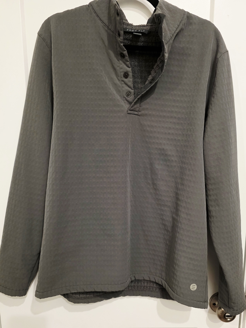 Free Fly Men’s Hooded Henley Windbreaker - Gray
